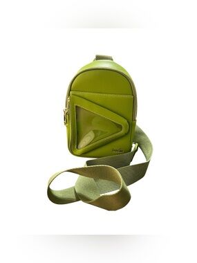 INICAT Lime Green Triangle Clear Pocket Sling Bag Ita Crossbody